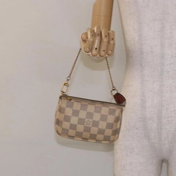 LOUIS VUITTON Damier Azur Mini Pochette Accessoires Pouch - Picture 1 of 16